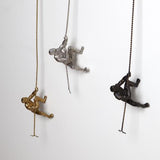 Climbing Man-Wall Mounted-Thai Silver Leaf sculpture(جدارية الرجل المتسلق باللون الفضي)