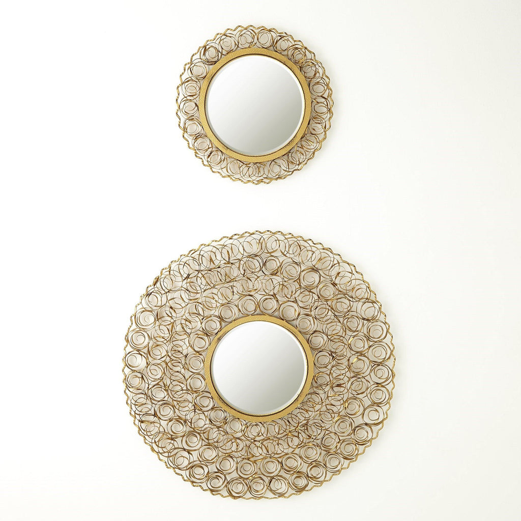 Curly Mirror-Antique Gold-Small