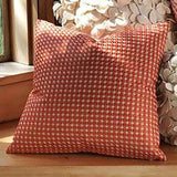 Daisy Pillow-Coral(وسادة بغطاء وردي بمربعات صغيرة بيضاء)