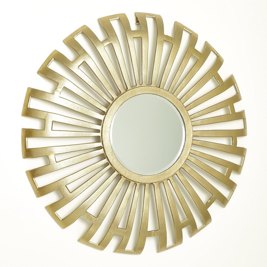 Radial Cut-Out Mirror-Antique Brass(مرآة مقطوعة نصف قطرية - نحاس عتيق)