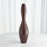 Ribbed Vase-Garnet- Large-مزهرية مضلعة- عتيق- كبير