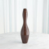 Ribbed Vase-Garnet- Small-مزهرية مضلعة- عتيق- صغير