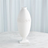 Greek Key Vase-White- Large-مزهرية المفتاح اليوناني-أبيض- كبير