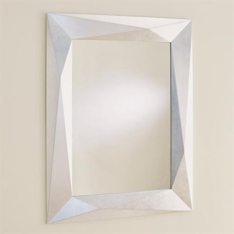 Angular Mirror-Silver Leaf-مراية فضي