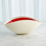 Pleated Bowl-Deep Red- Large-وعاء منطوي عميق -أحمر - كبير