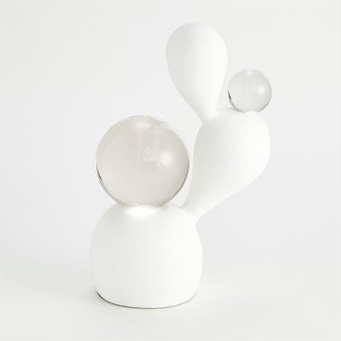 Triple Meringue Sculpture w/2 Spheres-منحوتة - مع كرتين كريستال