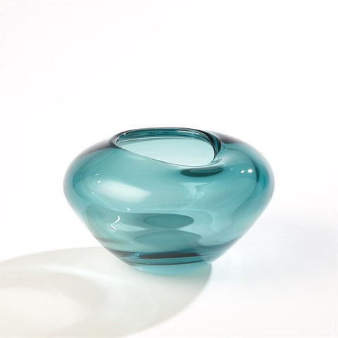 Undulating Vase-Azure- Small-مزهرية متموجة-لون أزور- صغير