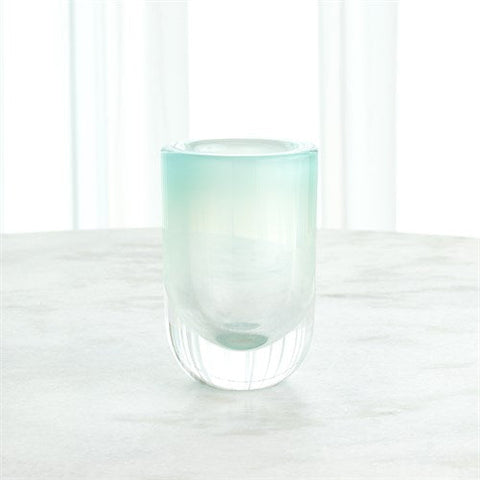 Bubble Cylinder Vase-Wintergreen- Small-مزهرية أسطوانية فقاعية