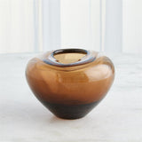 Undulating Vase-Dark Amber- Small-مزهرية متموجة - عنبر داكن