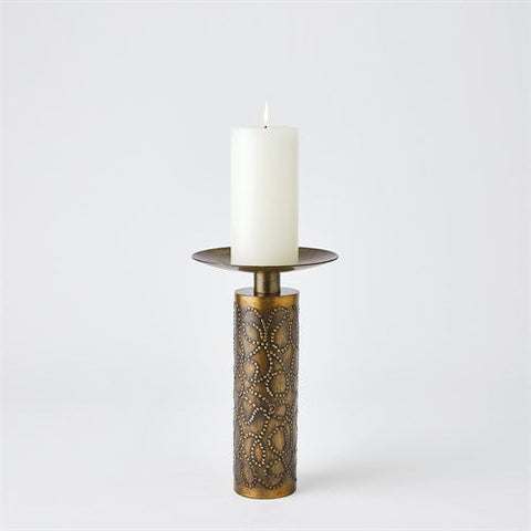 Paten Candle Holder-Antique Brass- Large-حاملة شموع - نحاس أنتيك - كبير