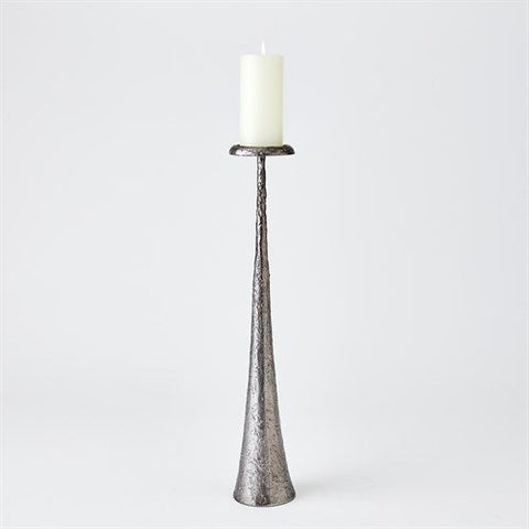 Beacon Candle Holder-Gunmetal- Large-حامل شموع منارة - فضي - كبير