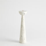 Round Top Candle Stand-White- Small-حامل شموع دائري - أبيض - صغير