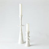 Double Flair Candle Stand-White-حامل شموع دائري - أبيض