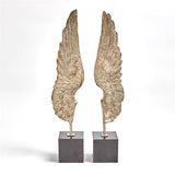 Wings Sculpture-Silver Leaf-Pair-منحوتة على شكل ورق