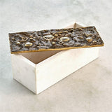 Crater Top Box-Bronze-White Marble-Rectangular-صندوق علوي كريتر - برونز - رخام أبيض - مستطيل