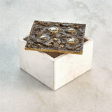 Crater Top Box-Bronze-White Marble-Square-صندوق علوي كريتر - برونز - رخام أبيض - المربع