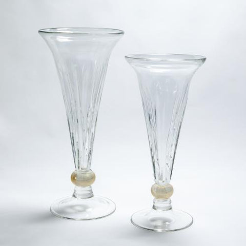 Trumpet Vase-Clear- Small-مزهرية بوق شفاف - صغير