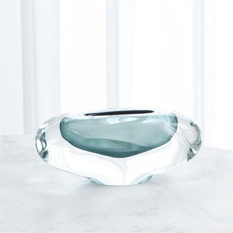 Abstract Bean Vase-Azure-Large(مزهرية على شكل حبة فول - زجاج أزور - كبير)