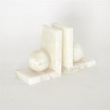 Alabaster Ball Bookends-Pair