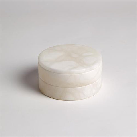 Alabaster Swivel Box-White