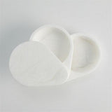 Alabaster Teardrop Double Box-Swivel-White