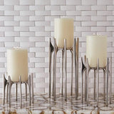 Aquilo Pillar Holder-Antique Nickel-Medium(حامل عمود أكويلو - نيكل عتيق - وسط)