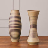 Banded Bowed Vase-Tarnish(مزهرية مخططة منحنية .)