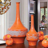 Beehive Vase-Orange-Small(مزهرية خلية النحل برتقالية  بعنق طويل - صغيرة)