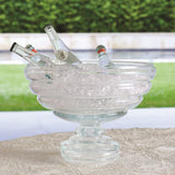 Belted Footed Fruit Bowl(طبق فواكه زجاجي شكل حلقات  بقاعدة مرتفعة)