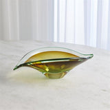 Bent Leaf Bowl-Aqua/Amber-Small(سلطانية منحنية - صغير)