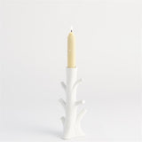 Bois Candle Holder-Matte White-Small(حامل شموع  - ابيض مطفي - صغير )