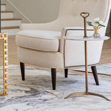 Chloe Table-Light Antique Brass/White Marble