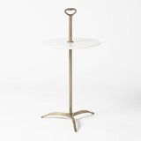 Chloe Table-Light Antique Brass/White Marble