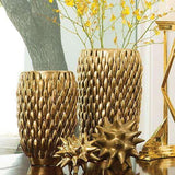 Chrysanthemum Vase-Matte Gold
