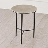 Circle Etched Accent Table-Antique Nickel