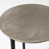 Circle Etched Accent Table-Antique Nickel