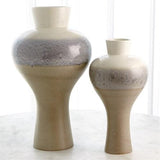 Cream Rises Dented Vase-Lg