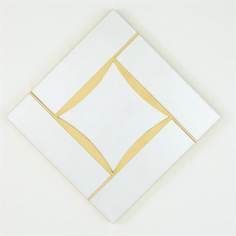 Diamond Shape Mirror-Gold Leaf