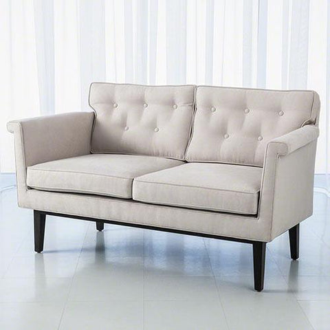 Emerywood Loveseat-Suede-Arctic(مقعد من خشب مصنفر  وجلد الظباء المدبوغ)
