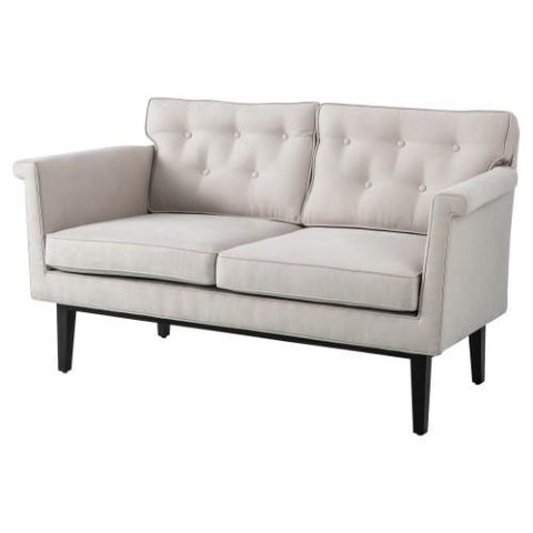 Emerywood Loveseat-Suede-Arctic(مقعد من خشب مصنفر  وجلد الظباء المدبوغ)