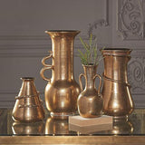 Etruscan Style Squat Wrapped Vase-Gold Crackle(مزهرية ملفوفة على شكل القرفصاء على الطراز الأتروسكي-- خشن ذهبية)