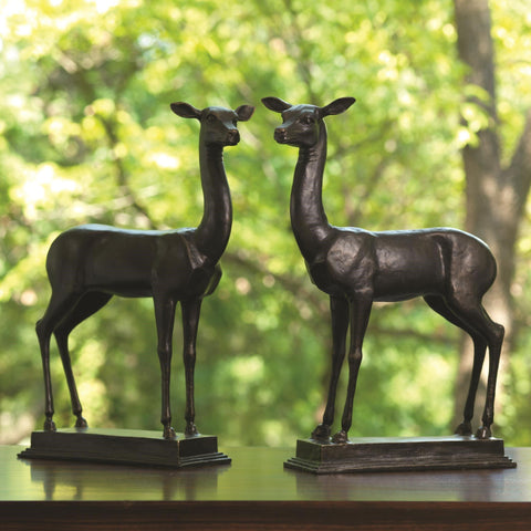 Fawns-Small- Pair Sculpture(تمثال الغزالين المتقابلين - صغير)