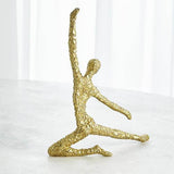 Figural Male Dancer-Outstretched Single Leg-Textured Gold(مجسم راقص ذهبي)