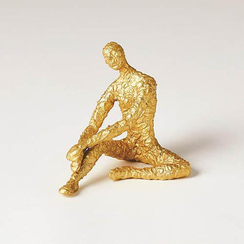 Figural Male Dancer-Sitting-Textured Gold(مجسم جالس ذهبي)