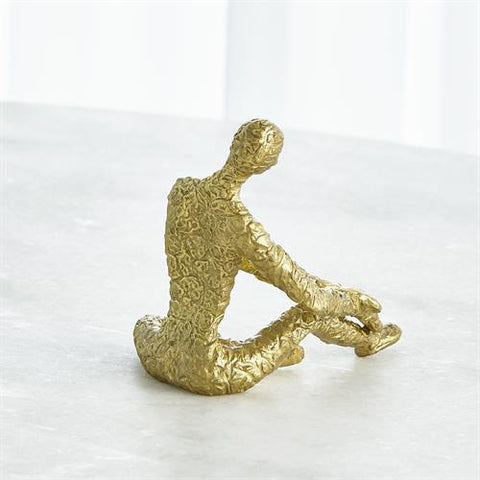 Figural Male Dancer-Sitting-Textured Gold(مجسم جالس ذهبي)