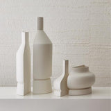 Flat Back Vase-Matte White-Medium