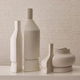 Flat Back Vase-Matte White-Small