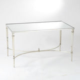 French Square Leg Cocktail cofee Table-Nickel(طاولة مربعة فرنسية  من النيكل وبسطح مرآة)