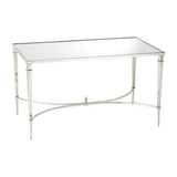 French Square Leg Cocktail cofee Table-Nickel(طاولة مربعة فرنسية  من النيكل وبسطح مرآة)