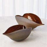 Frosted Grey Bowl W/Amber Casing-Small(وعاءرمادي بلوري مع غلاف كهرماني- صغير )